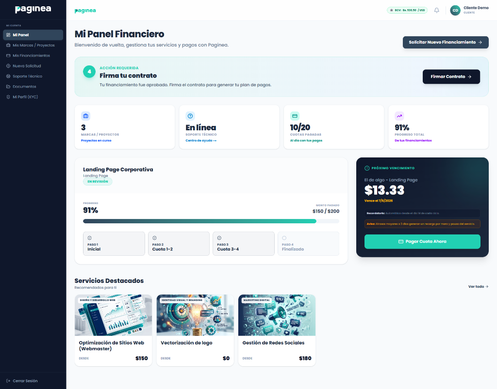 Paginea Dashboard